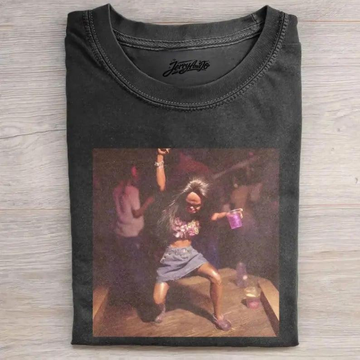 Y2K PARTY DOLL DANCE SHIRT, RETRO CLUBBING GRAPHIC TEE  BT-0096