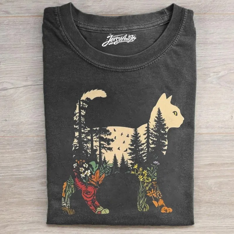 BOHO CAT PLANTS T-SHIRT LL - 0256