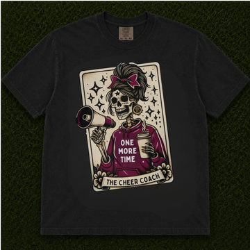FUNNY CHEER COACH SHIRT, CHEERLEADING COACH TAROT CARD HALLOWEEN  BT-0098