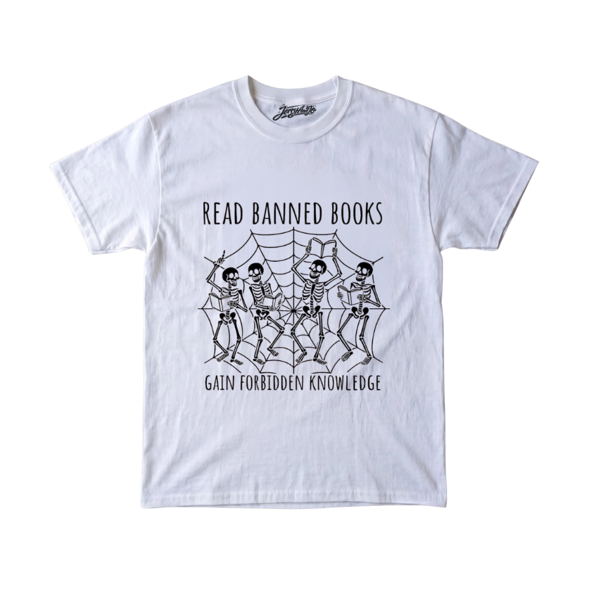 READ BANNED BOOKS GAIN FORBIDDEN KNOWLEDGE T-SHIRT BT-00100