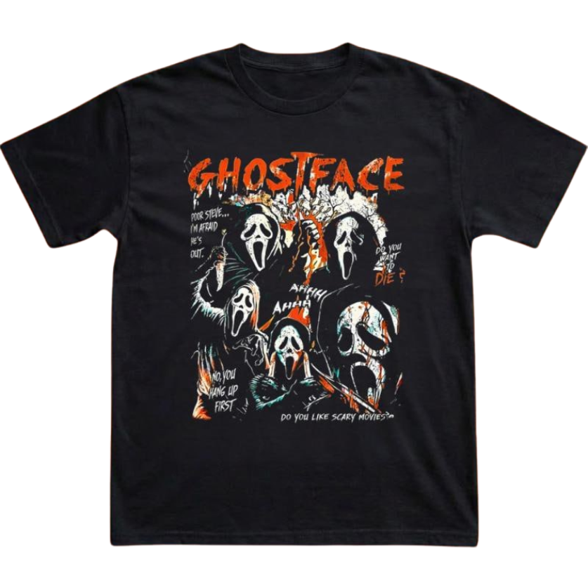 VINTAGE HORROR MOVIE TEE, GHOSTFACE SHIRT, SCREAM 7 KILL TOUR SHIRT BT-00101