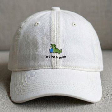 EMBROIDERED BOOKWORM CLASSIC DAD HAT  CAP LL-0001