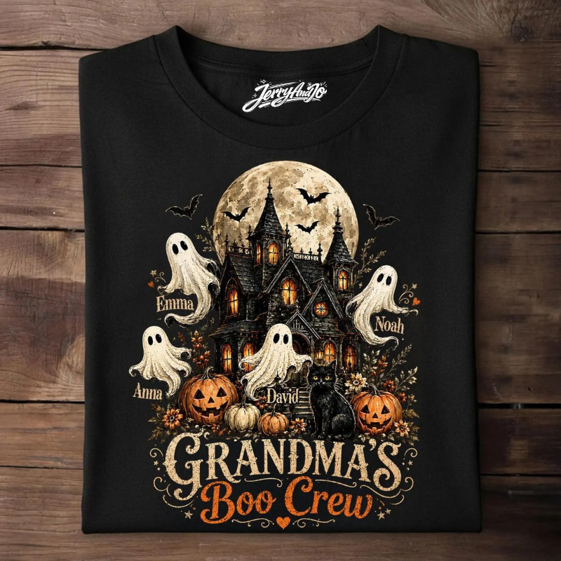PERSONALIZED GRANDMA'S BOO CREW T-SHIRT, FUNNY GIFT FOR GRANDMA FROM GRANDKIDS LL - 0261