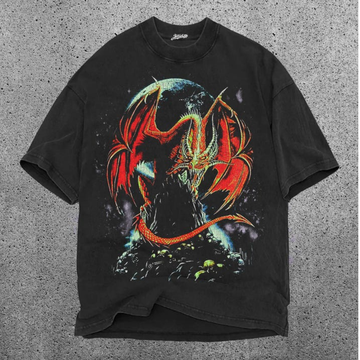 DRAGON SHIRT VINTAGE DRAGON GRAPHIC T-SHIRT TEE BT-00244