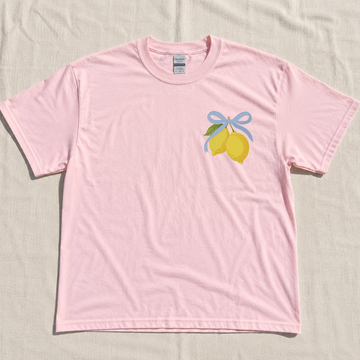 LEMON BOW MACHINE EMBROIDERY SHIRT, SUMMER CITRUS EMBROIDERY BT-0064