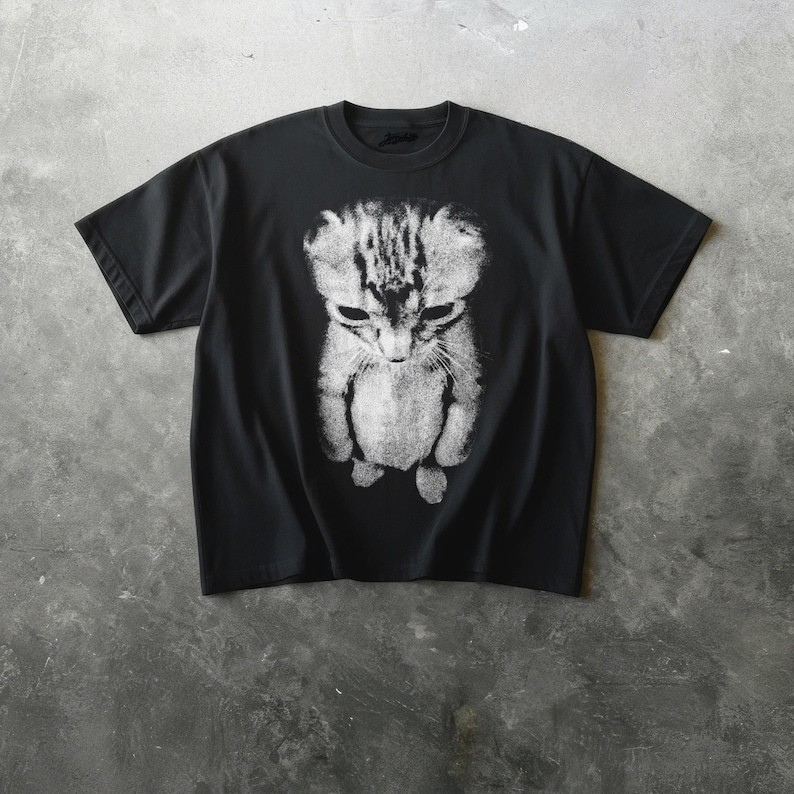 SAD KITTEN MEME STANDING CAT T-SHIRT BT-00104