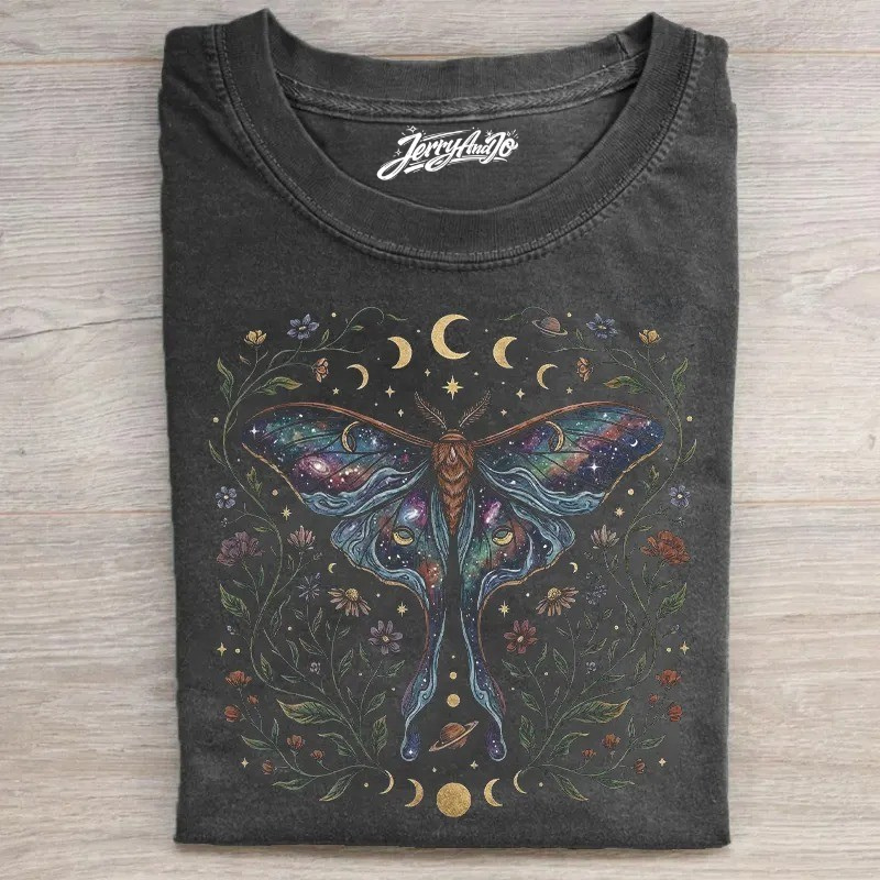 LUNA MOTH FLORAL NATURE LOVER T-SHIRT LL - 0247