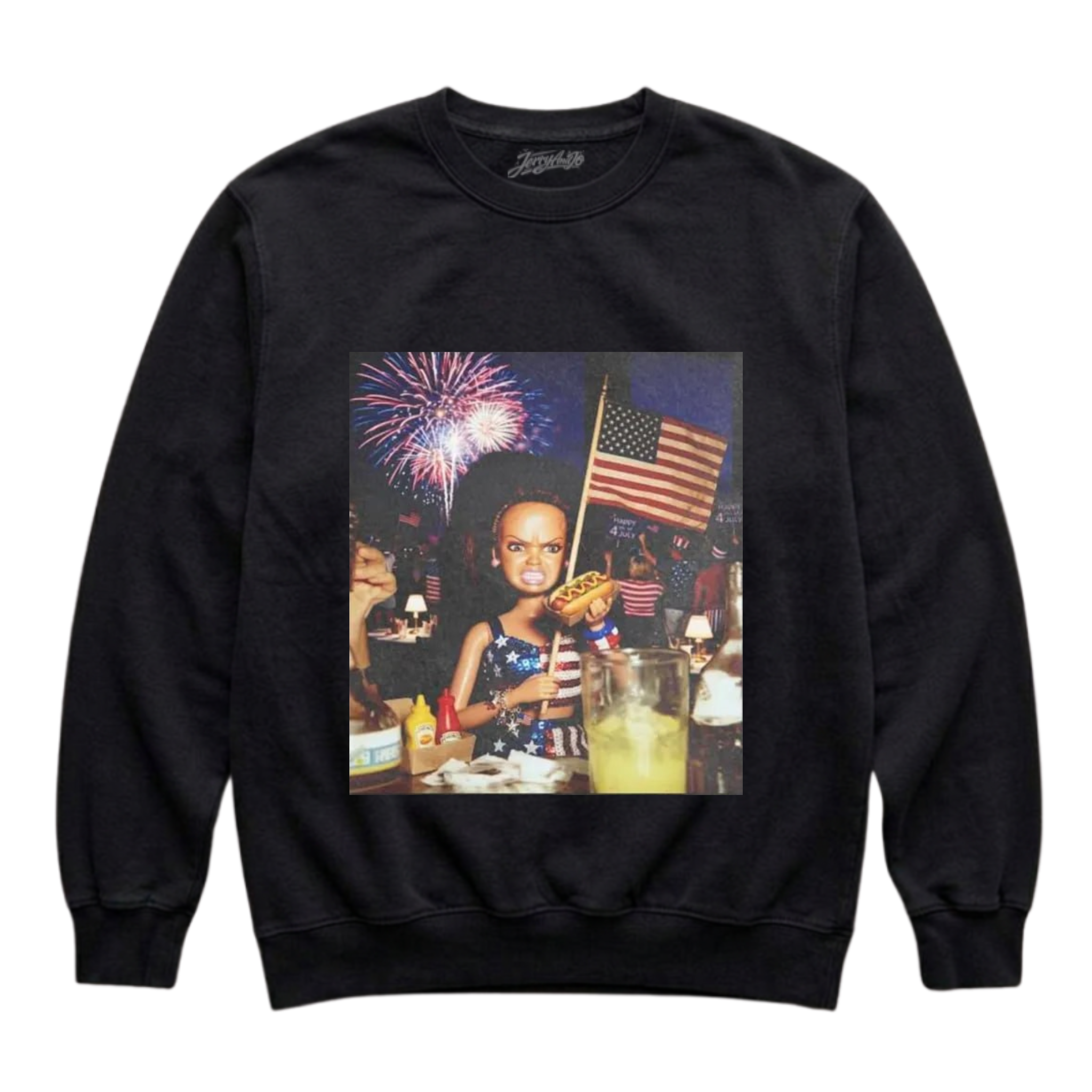 VINTAGE DOLL GIRL FACE 4TH OF JULY T-SHIRT, BT_00001