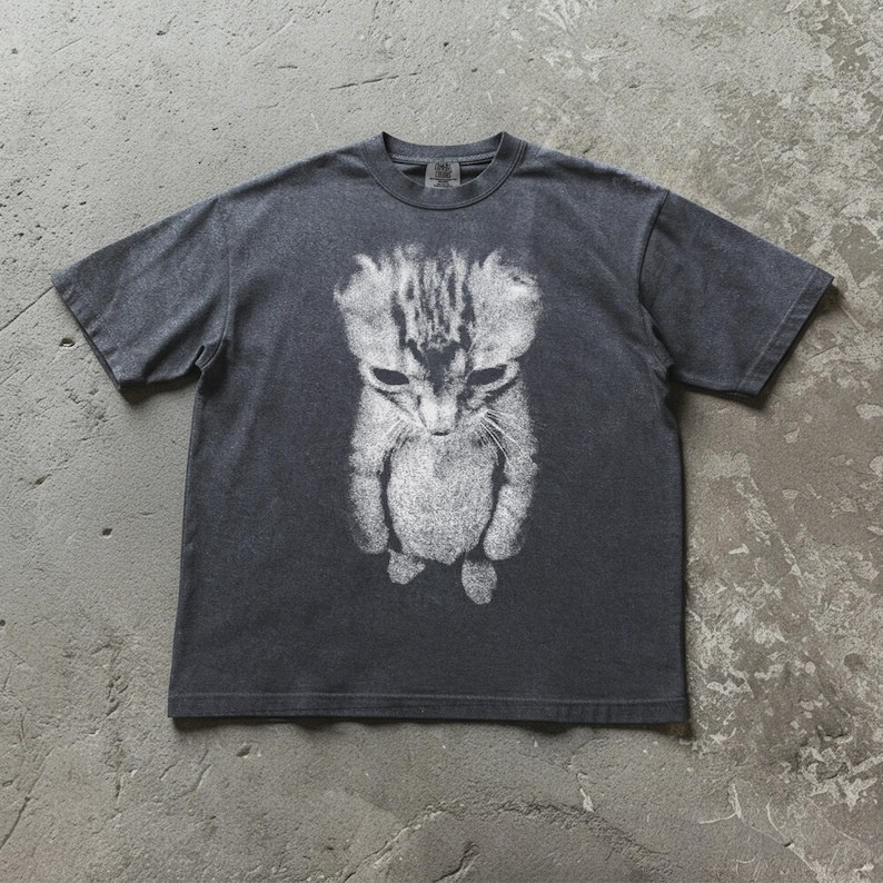 SAD KITTEN MEME STANDING CAT T-SHIRT BT-00104