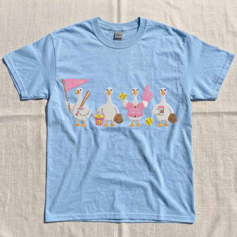 SILLY GOOSE SOFTBALL MACHINE EMBROIDERY SHIRT, GAME DAY SHIRT  BT - 0040