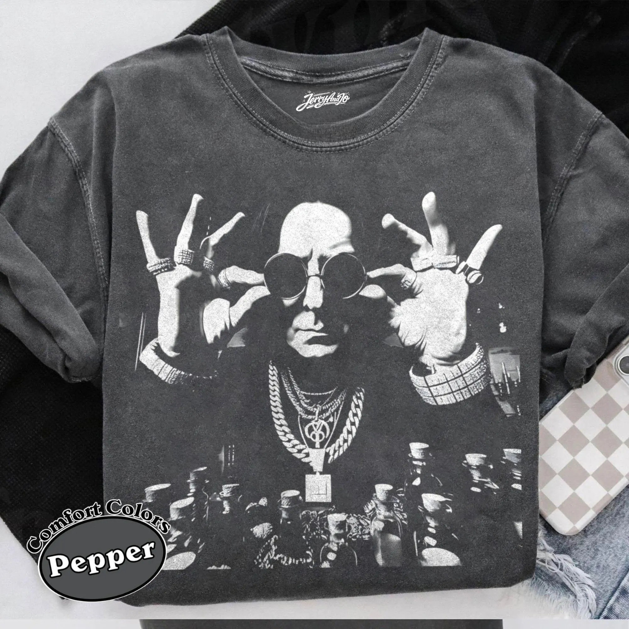 GANGSTA HALF BLOOD GRAPHIC TEE, PRINCE RAPPER SHIRT BT-00253