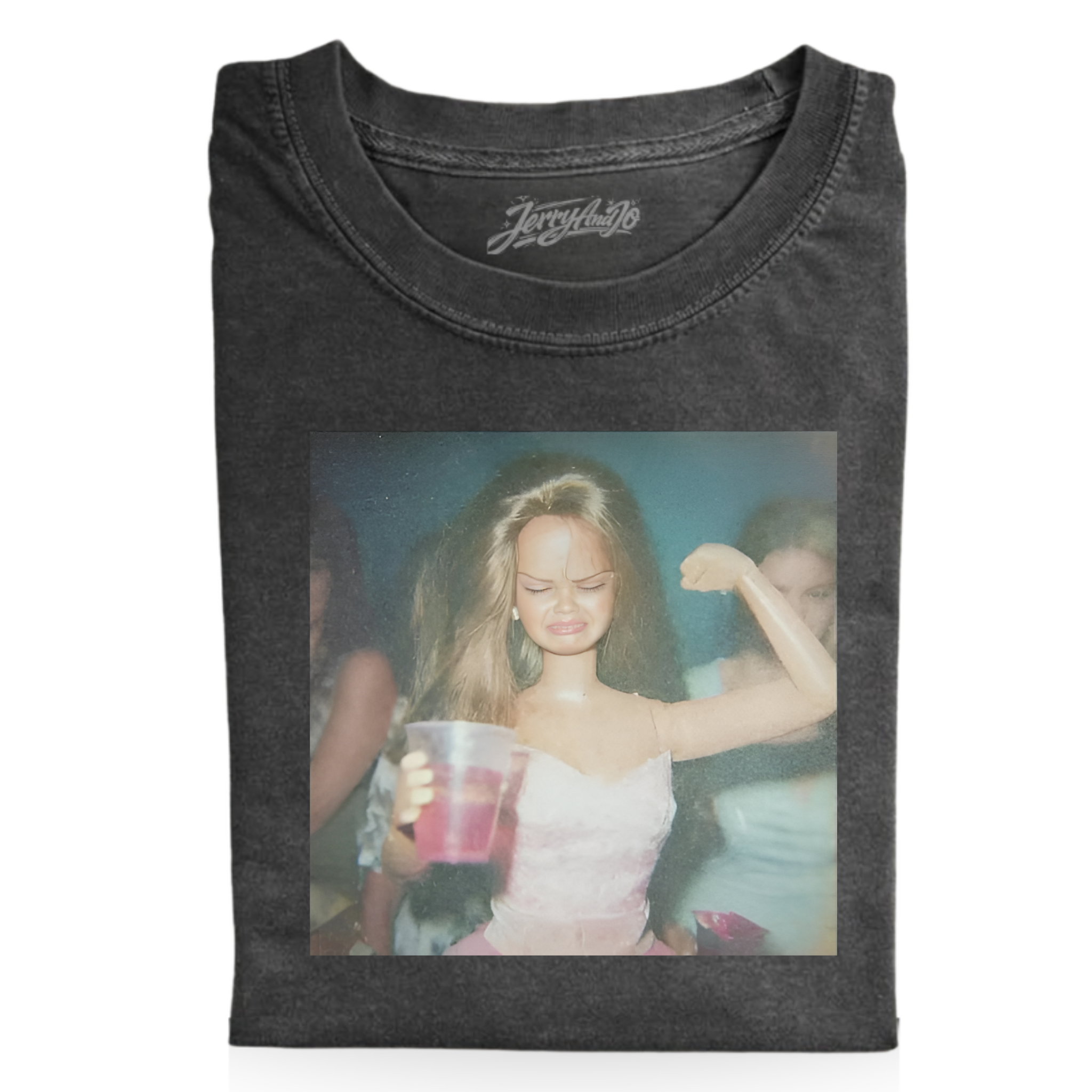VINTAGE DOLL PARTY DRINKING TEE, RETRO 90S STYLE, BT_00008