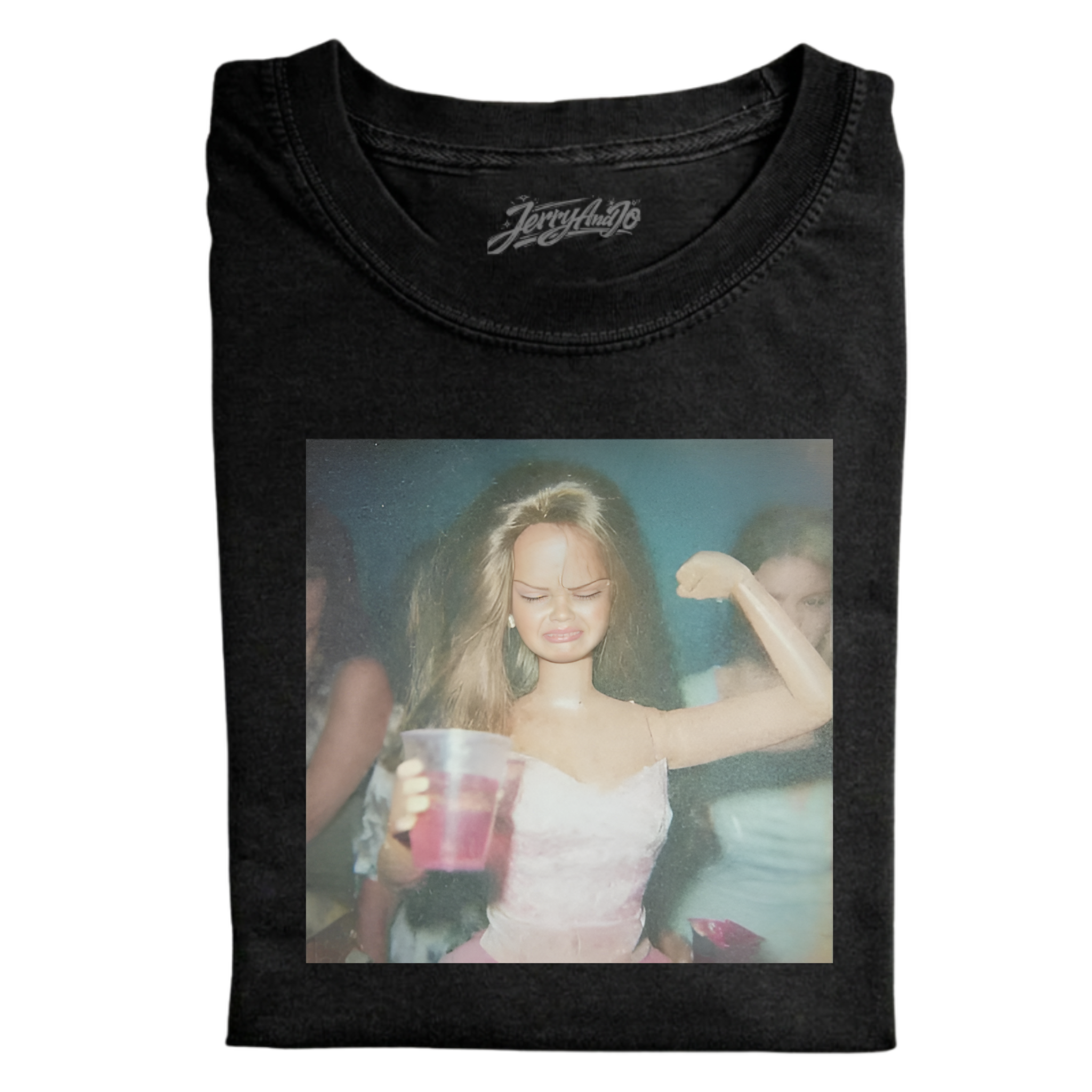 VINTAGE DOLL PARTY DRINKING TEE, RETRO 90S STYLE, BT_00008