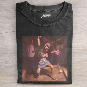 Y2K PARTY DOLL DANCE SHIRT, RETRO CLUBBING GRAPHIC TEE  BT-0096