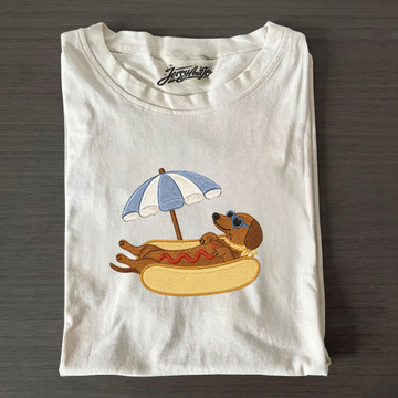 DACHSHUND HOT DOG MACHINE EMBROIDERY SHIRT BT-0018