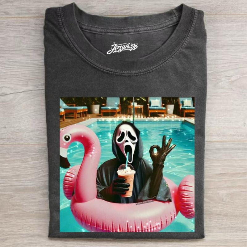 GHOST FACE IN THE POOL GRAPHIC T-SHIRT SWEATER HOODIE  BT-00169