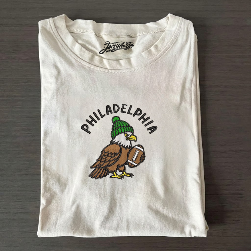 EMBROIDERED SHIRT,BIRD GANG PHILLY T-SHIRT, FOOTBALL MASCOT SHIRT BT-0022