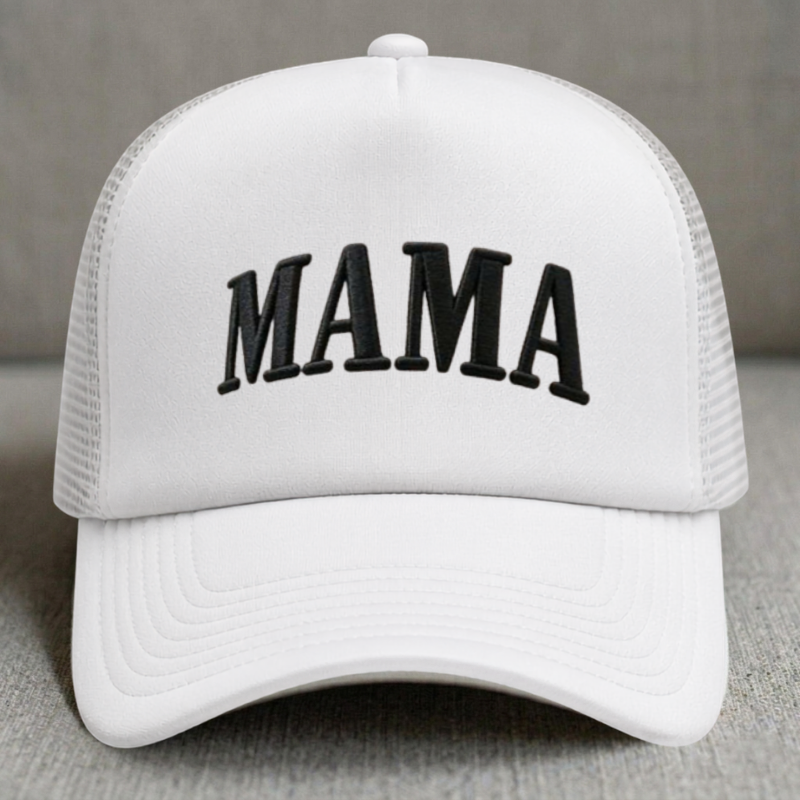 "MAMA" EMBROIDERED TRUCKER HAT LL - 0008
