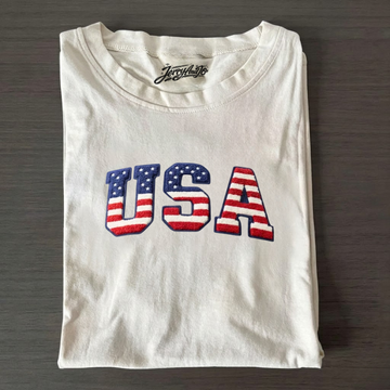 USA CHENILLE EMBROIDERED SHIRT, PATRIOTIC AMERICAN FLAG BT-0020
