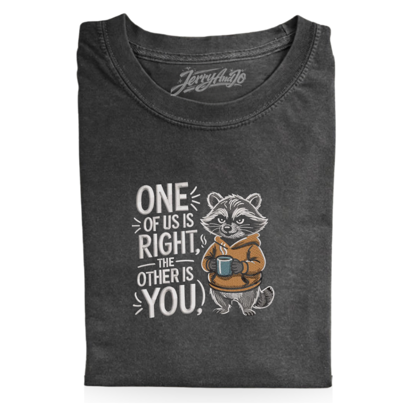 RACCOON FUNNY QUOTE EMBROIDERY SHIRT BT-0027