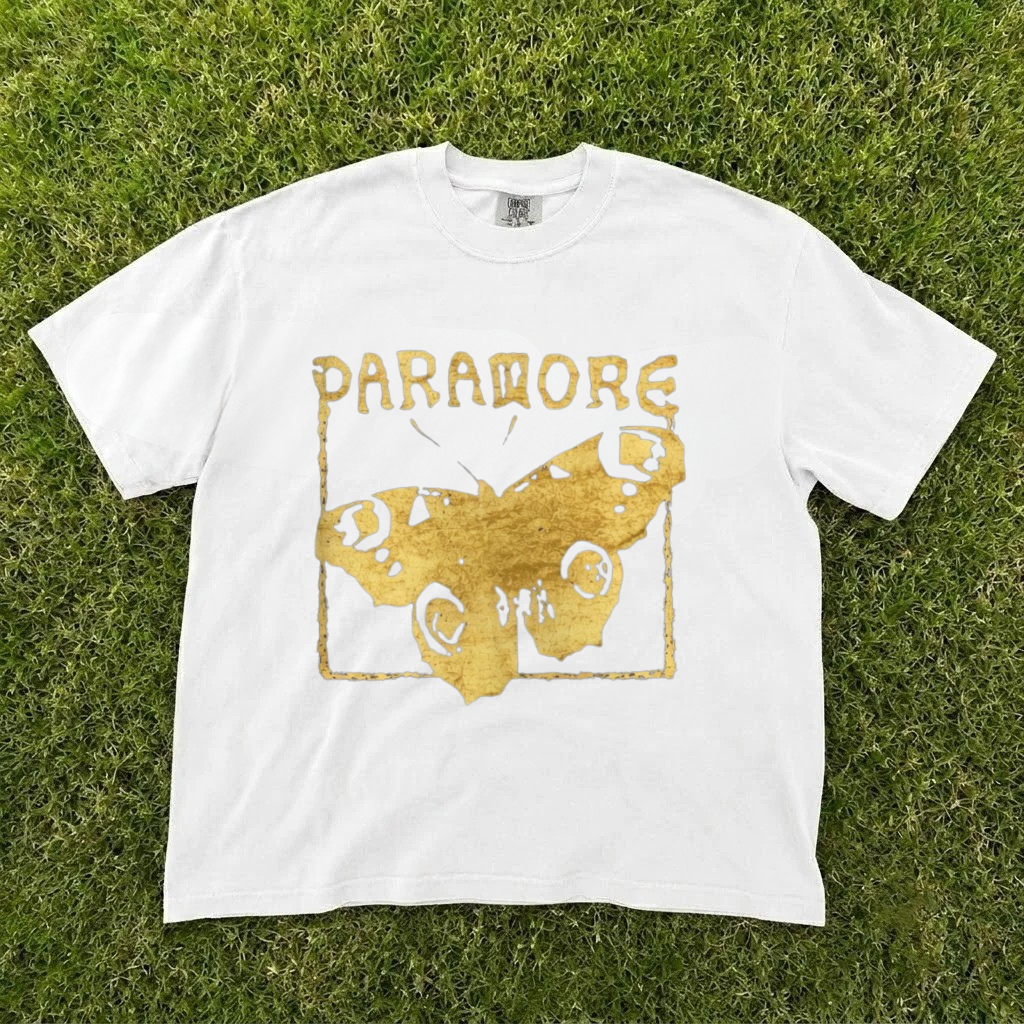 PARAMORE BUTTERFLY GRAPHIC T-SHIRT, VINTAGE ROCK BAND TEE, UNISEX MUSIC FAN SHIRTBT-0073