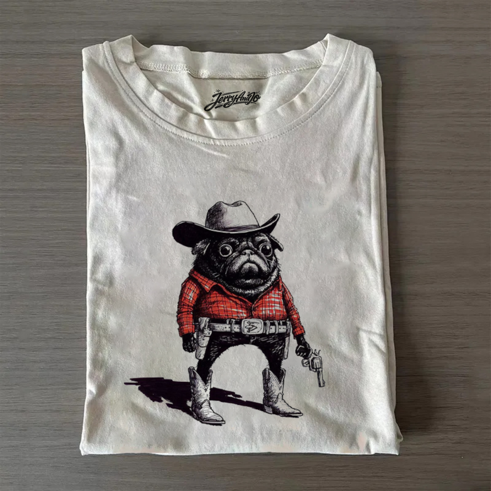 PUG FUNNY COWBOY T-SHIRT BT-00180