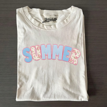 SUMMER EMBROIDERED PATCHWORK T-SHIRT LL - 0028
