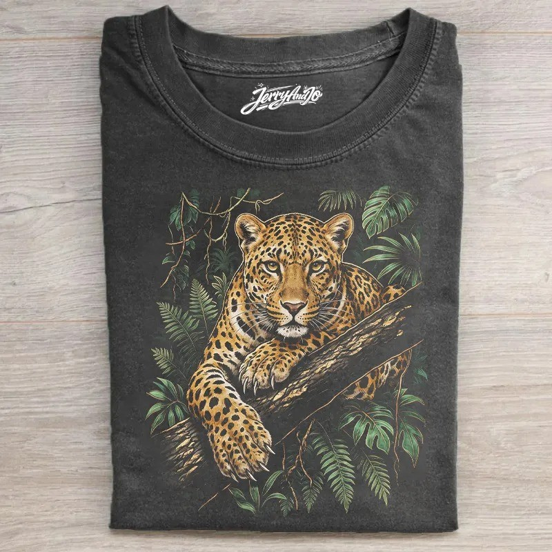 VINTAGE JUNGLE LEOPARD T-SHIRT LL - 0242