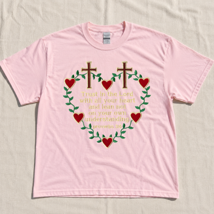 AESTHETIC "TRUST IN THE LORD" EMBROIDERED SHIRT  LL - 0038