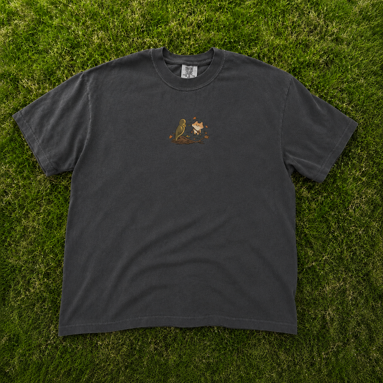 LITTLE FOX AND BIRD EMBROIDERED SHIRT AV-0071