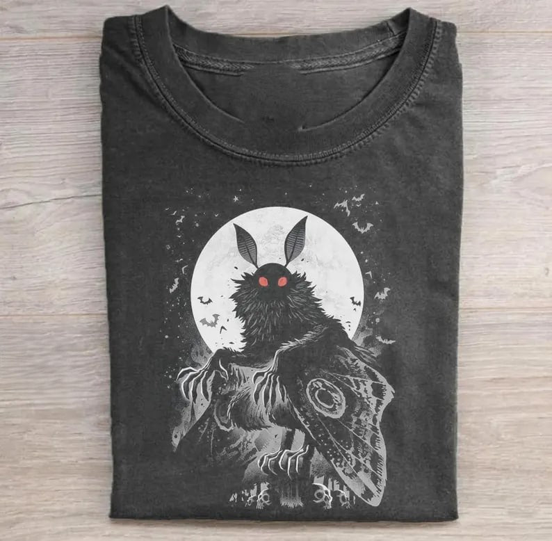 VINTAGE MOTHMAN SHIRT, SWEATSHIRT, HOODIE | RETRO CRYPTID HALLOWEEN TEE TH-0136