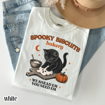 KITTY BISCUITS SHIRT SPOOKY SEASON TEE BLACK CAT HALLOWEEN FALL TSHIRT  BT-00171