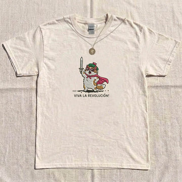 EMBROIDERED VIVA LA REVOLUCIÓN CARL PRINCESS DONUT SHIRT HHUE - 039