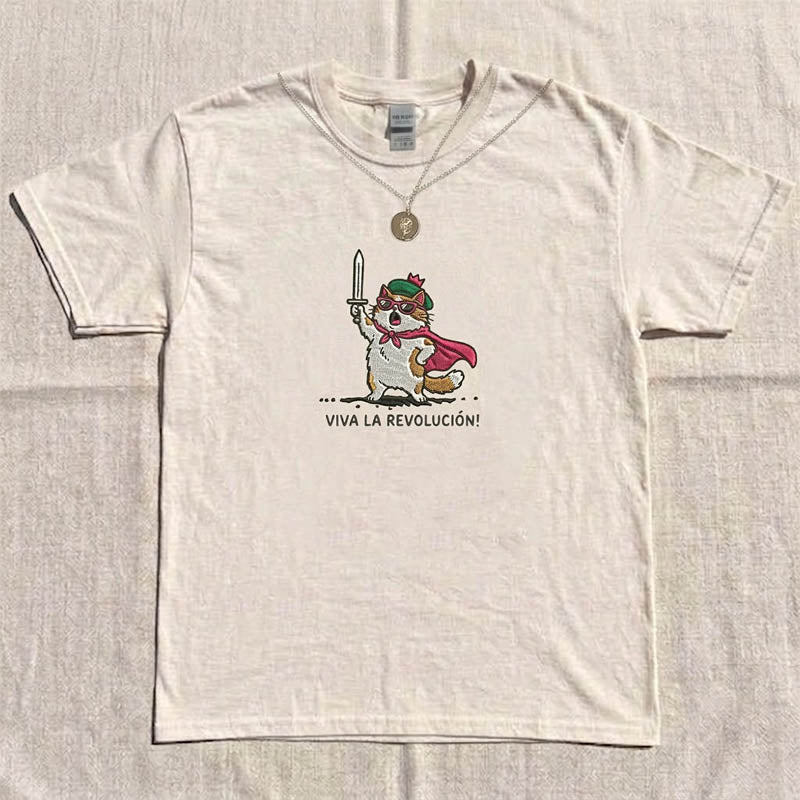 EMBROIDERED VIVA LA REVOLUCIÓN CARL PRINCESS DONUT SHIRT HHUE - 039