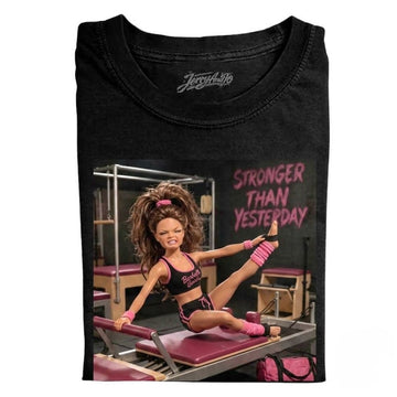 GYM DOLL GIRL FUNNY FACE MEME TEE, FITNESS HUMOR GRAPHIC T SHIRT LL - 0127
