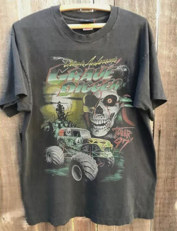 Vintage 1990s Grave Digger Monster Jam Unisex Tee Shirt B-00209