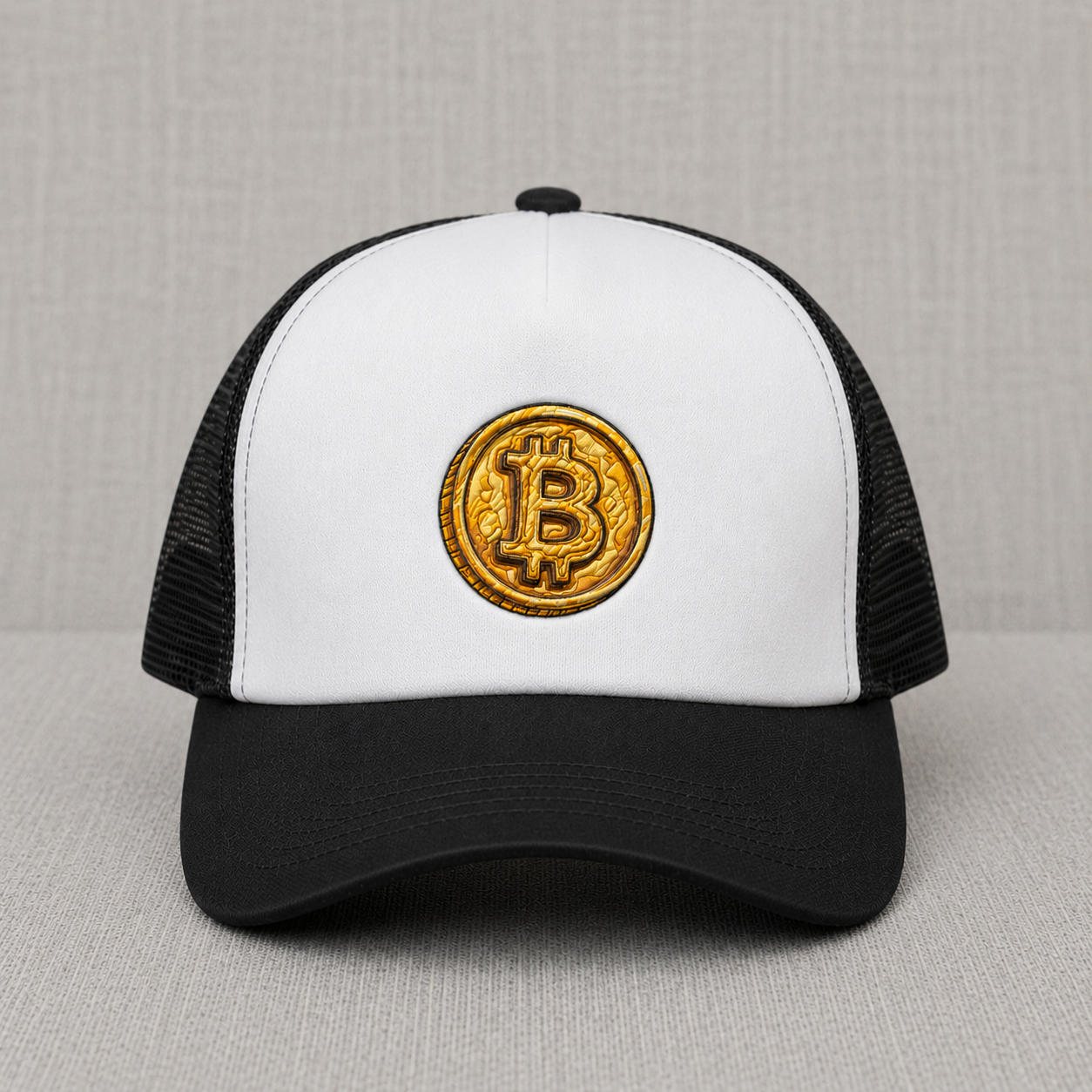 BITCOIN GOLD COIN EMBROIDERED TRUCKER HAT BS-0009