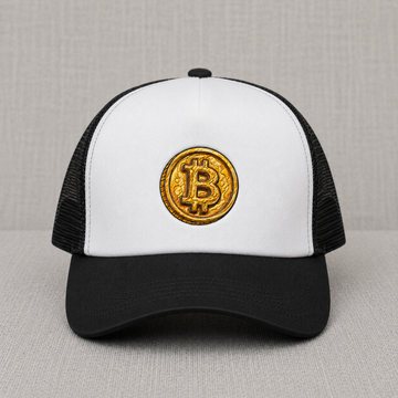 BITCOIN GOLD COIN EMBROIDERED TRUCKER HAT BS-0009