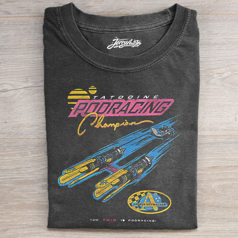 RETRO TATOOINE PODRACING CHAMPION T-SHIRT HHUE - 082