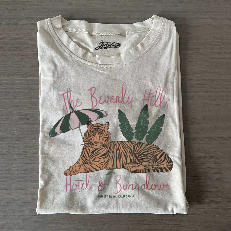 THE BEVERLY HILLS HOTEL AND BUNGALOW T-SHIRT HHUE - 084
