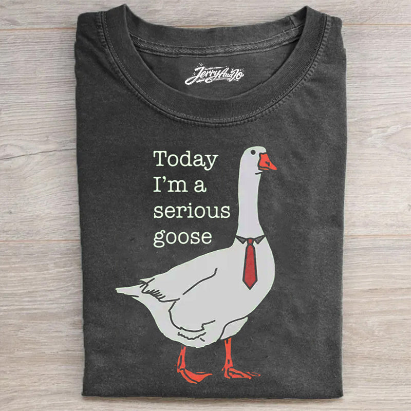 TODAY I'M A SERIOUS GOOSE UNISEX T-SHIRT HHUE - 086