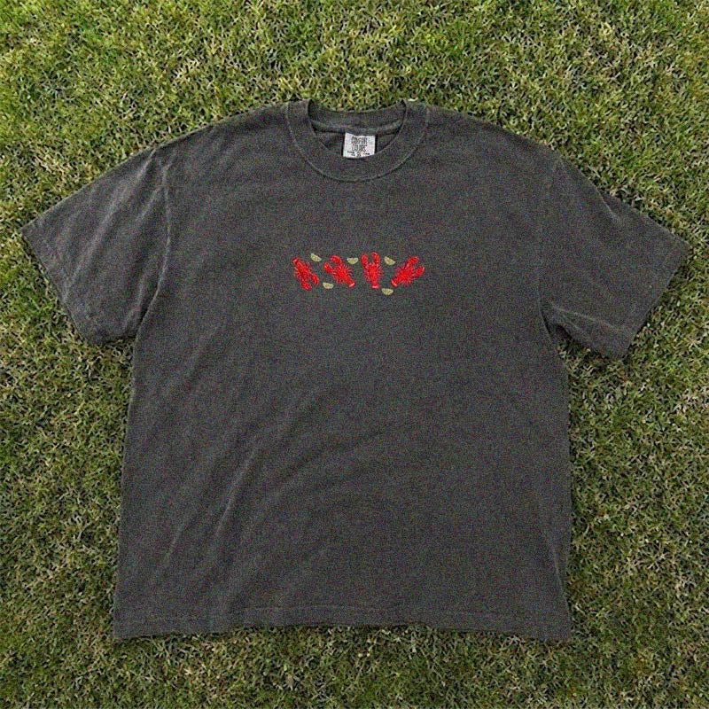 EMBROIDERED LOBSTERS COASTAL NAUTICAL TEE SHIRT HHUE - 043