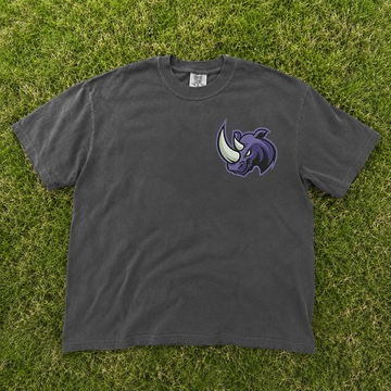 Rhinoceros Purple Head Mascot Embroidery Design Tshirt, Game Day Sporty Team Outfits B-00100