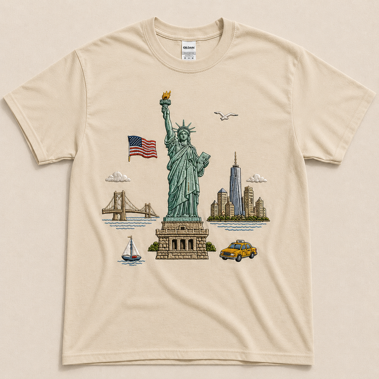 STATUE OF LIBERTY EMBROIDERED TEE BS-00001