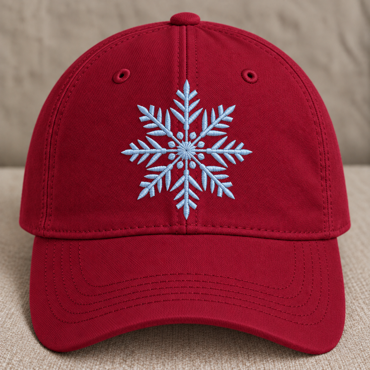 NAVY BLUE SNOWFLAKE EMBROIDERED BASEBALL CAP BS-0047