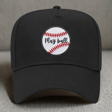 PLAY BALL ACCENT SIGN EMBROIDERED BASEBALL HAT B-002