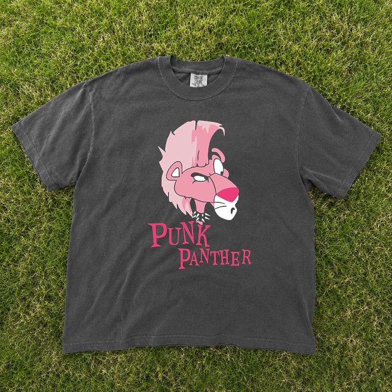 The Punk Panther Graphic Tee, Rock Mental Shirt, Streetwear Y2k Style B-00156