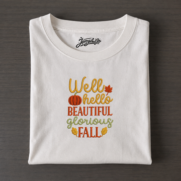 CUTE HELLO BEAUTIFUL GLORIOUS FALL EMBROIDERED SHIRT AV-0024