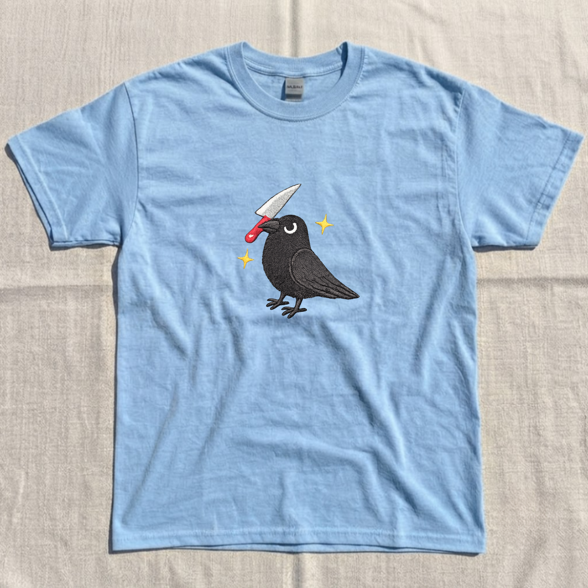 KNIFE BIRD EMBROIDERED TEE CT-0026