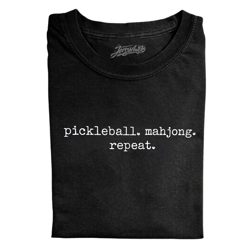 PICKLEBALL MAHJONG REPEAT RETRO GRAPHIC TEE BN-0007